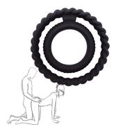 QiKKago ͜͡S͜͡ẹ͜͡x͜͡ ͜͡T͜͡σ͜͡y͡ ͜͜͡s͜͡ ** Entraîneur Multifonctionnel en Silicone Noir À Double Anneau ! Cadeau Jouet Commémoratif Original pour Hommes Et Femmes-K3