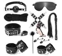 Qikkago Set De 10 PièCes En Cuir Noir Classique Pour Le Fitness D'Ambiance -Z