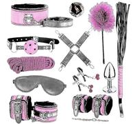 QiKKago Violet + Noir 12 en 1 Accessoires en Cuir Main Et Jambe Kit D'EntraîNement, Adapté pour L'éQuipement De Loisirs sur Les Jambes, Les Mains Et Le Cou, Couple Cadeau-K + 4