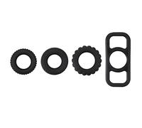 QiKKKago Lot De 4 Cercles En Silicone Noir, Accessoires Décoratifs Simples Et À La Mode-Z