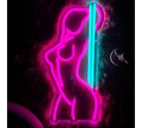 QILAND - Panneau néon LED en acrylique super brillant fait à la main pour femme sexy, 20,8 x 40 cm, panneau arrière pour femme, pour vitrine, magasin, bar à bière, boîte de nuit, cadeau d'ouverture,