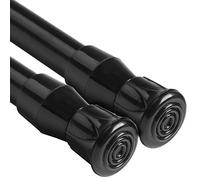 QILERR Lot de 2 petites tringles à rideaux réglables pour fenêtres, cuisine, salle de bain, placard, armoire (noir) de 40 à 71 cm