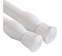QILERR Lot de 2 petites tringles de tension réglables de 40 à 71 cm pour placards, fenêtres, cuisine, salle de bain, placard, armoire (blanc)