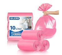 QILERR Lot de 69 petits sacs poubelle de salle de bain extra épais de 10 l en plastique non parfumé pour toilettes, bureau, chambre à coucher