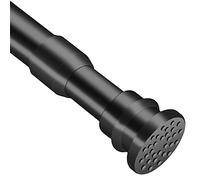 QILERR Small Tension Curtain Rods 16 to 28 Inches Adjustable Extension Short Shower Rod Heavy Duty Non-Slip Non Drill Spring Tension Rod for Windows, Closet, Kitchen, Black