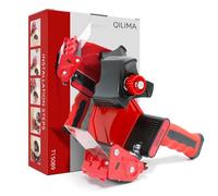 QILIMA Dévidoir de ruban adhésif d'emballage - 5,1 cm - Léger - Pour l'expédition, le déménagement, le carton et la boîte - Rouge