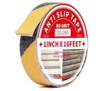 QILIMA Ruban Adhésif Antidérapant Bandes de sécurité pour Les escalier et Les marches,intérieur et extérieur,Haute Traction,Jaune Noir,2.5cm x 5m