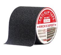 QILIMA Ruban antidérapant, Bandes antidérapantes avec Ruban adhésif antidérapant pour escaliers, marches, revêtements de Sol, Ruban antidérapant Solide, Autocollant, (10cm x 5m, Noir)