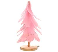 QILIXIANG Décoration de Noël fantaisie en forme de plume rose avec lumière LED sur le dessus de la table - Décoration de maison