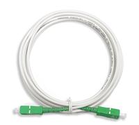 Qilnyeh Câble de raccordement à fibre optique, fibre monomode simplex, câble de chemin à fibre optique SC/APC vers SC/APC, câble LSZH jaune 9/125 μm OD-3,0 mm (White, 10 Meters)