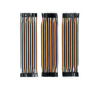 QILUCKY Jumper Wire Cable Set 3 x 40 pièces de 20 cm chacune, femelle-femelle, mâle-femelle, mâle-mâle cavaliers câble de pontage 28 AWG fil ponts pour Arduino Raspberry Pi (Lot de 3)