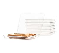 QILZO 6 Conteneurs en tranches Porte-saucisses, Conservation du fromage Conteneur hermétique empilable Organisateur de réfrigérateur Boîtes à lunch pour charcuterie Fabriqué en Espagne 22x17x2.5cm