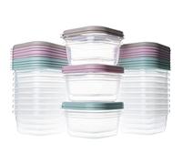 QILZO® Lot de 24 boîtes alimentaires 300 ml pour aliments, Sans BPA, Récipient adapté au micro-ondes et au lave-vaisselle, congélateur