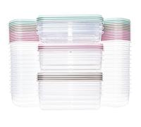 QILZO® Lot de 36 Récipients en plastique 250 ml, Récipients alimentaires sans BPA, Boîte à déjeuner, passe au micro-ondes et au lave-vaisselle, congélateur