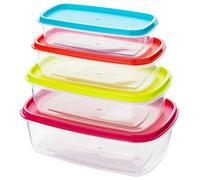 QILZO Lot de 4 récipients alimentaires 250 ml 400 ml 700 ml 1000 ml, boîtes à repas en plastique, sans BPA, pour micro-ondes, lave-vaisselle, congélateur