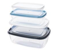 QILZO Lot de 4 récipients en plastique pour aliments 250 ml, 400 ml, 700 ml, 1000 ml, boîtes à déjeuner alimentaires, cônes en plastique pour aliments, récipient sans BPA, convient pour micro-ondes