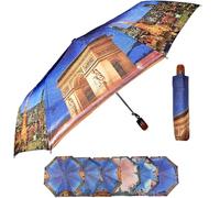 QILZO Parapluie Femme Parapluie Pliant Ouverture Automatique 30 cm Parapluie Compact en Fibre Parapluie de Voyage Portable Imperméable, Coupe-Vent (TORRE EIFFEL PARIS)