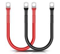 QIMEI-SHOP 2 Pièces Cable Batterie Voiture 30cm 25mm² Câble Onduleur de Batterie 3AWG 12V avec M8 Cosses à œillets pour Camion Auto Moto Marine Solaire Noir et Rouge