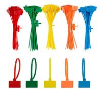 QIMEI-SHOP 250 Pièces Attache Cable Colorées 150mm x 3 mm Collier de Serrage Plastique Serre Câbles Etiquette Organiser pour Marquer Cable Management Jardinage