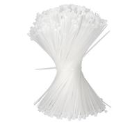 QIMEI-SHOP 500 Pièces Collier de Serrage Blanc 200 x 2,5 mm Attache Câble Plastique Serre Câbles Électriques pour Cable Management Jardinage