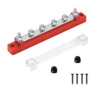 QIMEI-SHOP Bloc de Distribution Alimentation 12V-48V DC Barres de Distribution D'énergie BusBar 150A avec 6 x M6 Boulons de Borne pour Voiture Bateau Camion Rouge
