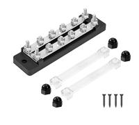 QIMEI-SHOP Bloc de Distribution D'alimentation 12V-48V DC Barres de Distribution D'énergie BusBar 150A 2 Voies avec 12 x M6 Boulons de Borne pour Voiture Bateau Noir