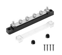QIMEI-SHOP Bloc de Distribution D'alimentation 12V-48V DC Barres de Distribution D'énergie BusBar 150A avec 6 x M6 Boulons de Borne pour Voiture Camion Bateau Noir