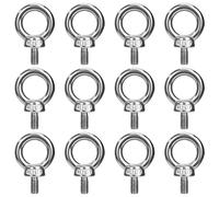 QIMEI-SHOP Boulons à Oeil M6 Anneau de Levage Boulon à œil Anneaux Filetage Vis en Acier Inoxydable 304 pour Fixer des Suspendus Relier 12 Pièces
