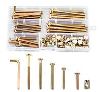 QIMEI-SHOP Boulons de Meubles M6 Boulons à Écrous Cylindriques Vis en Acier Au Carbone Zinguée pour Lit Superposé Berceau Meubles Lits Chaises 50 Pièce