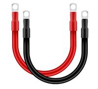 QIMEI-SHOP Cable Batterie Voiture 25mm² 30cm Câble Onduleur de Batterie 3AWG 12V Câble de Batterie avec M10 Cosses à œillets pour Camion Auto Moto Marine Solaire Rouge et Noir 2 Pièces