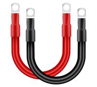 QIMEI-SHOP Cable Batterie Voiture 35mm² 30cm Câble Onduleur de Batterie 2AWG 12V Câble de Batterie avec M10 Cosses à œillets pour Camion Auto Moto Marine Solaire Rouge et Noir 2 Pièces
