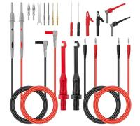 QIMEI-SHOP Câble de Test pour Multimètre avec Pince Crocodile Sonde de Test Crochet de Remplaçable Sondes à Aiguille 0.7/1/2/4 mm pour Multimètre Numérique 19 Pièces