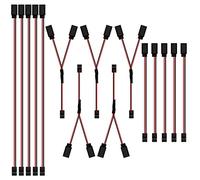QIMEI-SHOP Câble d'extension Servo 3 Broches RC Câble Rallonge Futaba JR Servo Extension Cables Mâle à Femelle pour Aéronef Télécommandé 10 cm/30 cm 15 Pièces