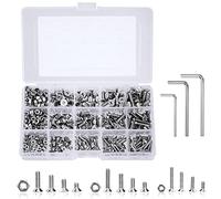 QIMEI-SHOP Coffrets Boulons et Écrous M3 M4 M5 Vis en Acier Inoxydable Bouton Tête Hexagonale Socket Assortiment Kit avec Boîte de Rangement Épaisse 440 Pièces