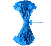QIMEI-SHOP Collier de Serrage Bleu 150mm x 3 mm Attache Câble Plastique Serre Cable Étiquette Organiser pour Marquer Cable Management Jardinage 100 Pièces