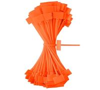 QIMEI-SHOP Collier de Serrage Orange 150mm x 3 mm Attache Câble Plastique Serre Cable Étiquette Organiser pour Marquer Cable Management Jardinage 100 Pièces