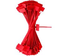 QIMEI-SHOP Collier de Serrage Rouge 150mm x 3 mm Attache Câble Plastique Serre Cable Étiquette Organiser pour Marquer Cable Management Jardinage 100 Pièces