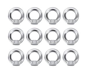 QIMEI-SHOP Écrou de levage M8 Écrou à œillet Écrou à anneau en acier inoxydable 304 pour accessoires de levage et de connexion 12 pièces