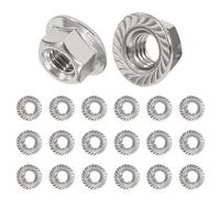 QIMEI-SHOP Écrous à Bride M8 Écrou Frein en Acier Inoxydable Écrou de Blocage Hexagonal avec Dentelée Conforme à Norme DIN 6923 20 Pièces