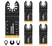 QIMEI-SHOP Lames de Scie Oscillantes Titane Outil Multifonction Universelle Lame Multitool Accessoires pour Métal Bois Plastique 5 Pièces