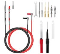 QIMEI-SHOP Sondes de Multimètre Câble de Test pour Multimetre Fiche Banane avec Remplaçable Sondes à Aiguille 1mm 2mm 4mm 0.7mm pour Professionnel Testeur Electrique 11 Pièces