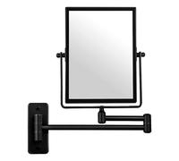 QiMH Miroir mural grossissant x3, rectangulaire 20,3 x 15,2 cm avec bras extensible | Finition chrome poli miroir pivotant double face