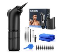 Qimic Kit de retrait de cérumen, Nettoyeur électrique de cire d'oreille, Kit de nettoyage d'oreille sûr et efficace avec 4 modes de nettoyage, Irrigation de dispositif de nettoyage d'oreille