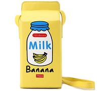 QiMing Sac à main croisé en boîte de lait à la banane,Portefeuille en bandoulière pour téléphone portable en PU pour Femme