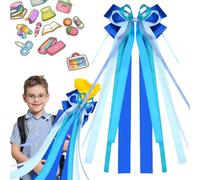 QIMMU Grand Noeud 3D,Schultütenschleife,Noeud de Sacà Sucre Papillon,Noeud Cône en Sucre Bleu,Noeud de Sac d'école,Accessoire pour Cartable, Schultüte ou Coiffure