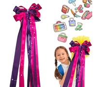 QIMMU Grand Noeud 3D,Schultütenschleife,Noeud de Sacà Sucre Papillon,Noeud Cône en Sucre Violet,Noeud de Sac d'école,Accessoire pour Cartable, Schultüte ou Coiffure