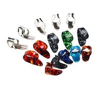 qimoi 15Pcs pour Guitare Humb Finger Picks MéTal + Plastique