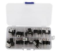 qimoi 50 PièCes 10 Types Kit D'Assortiment de Transistors Mosfet SéRie IRF, Y Compris IRFZ44 / 510/520/530/540/640/740/840/3205/9540