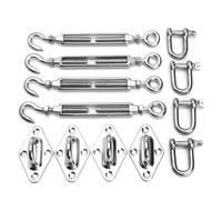 Qimopi Kit d'installation de 12 pièces pour voile d'ombrage - Tendeurs - Yeux et manilles Dee pour auvent extérieur