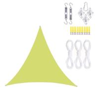 Qimopi Voile d'ombrage triangulaire 2 x 2 x 2 m avec kit de matériel en tissu Oxford imperméable pour terrasse, jardin, piscine (vert clair)